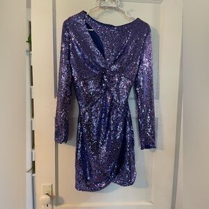 Haute Monde Sparkling Purple Sequin Dress